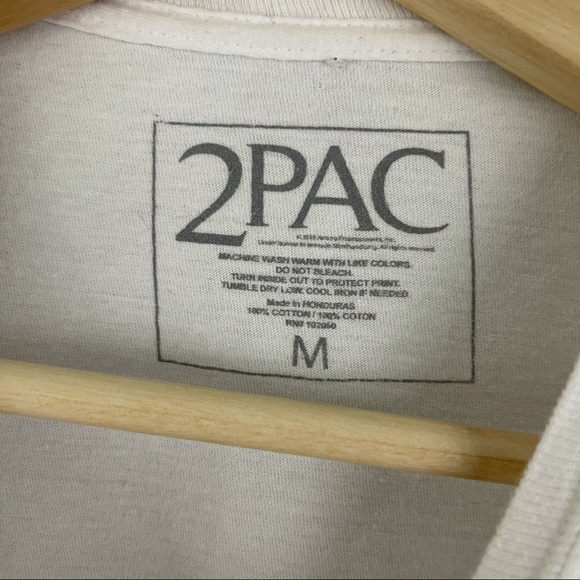 TUPAC 2PAC White Blue Graphic Band Tee - Picture 4 of 6